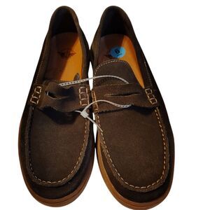 Dockers Brown Leather Loafers Size 9m Casual Shoes Rubber Soles Men's...........